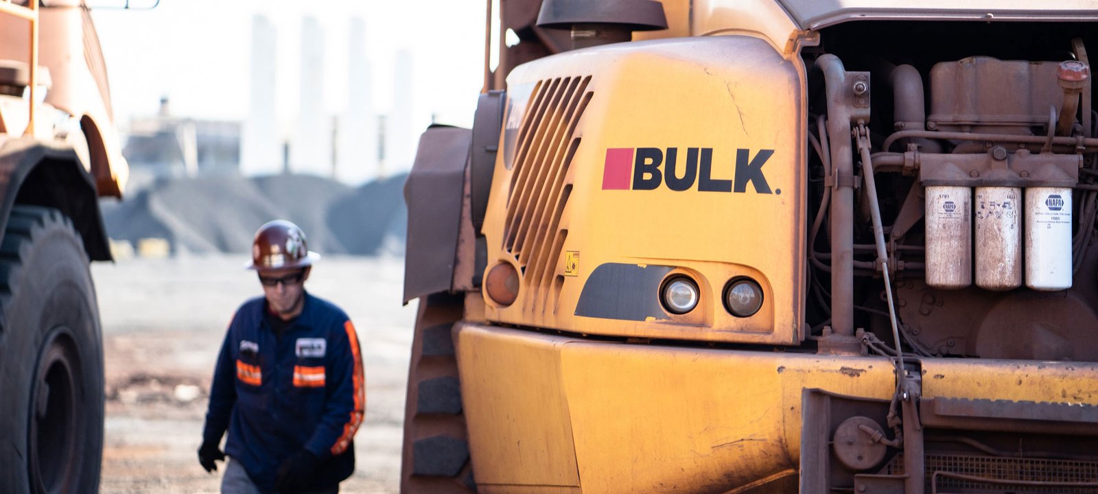 Bulk Team Member Next To Heavy Equipment